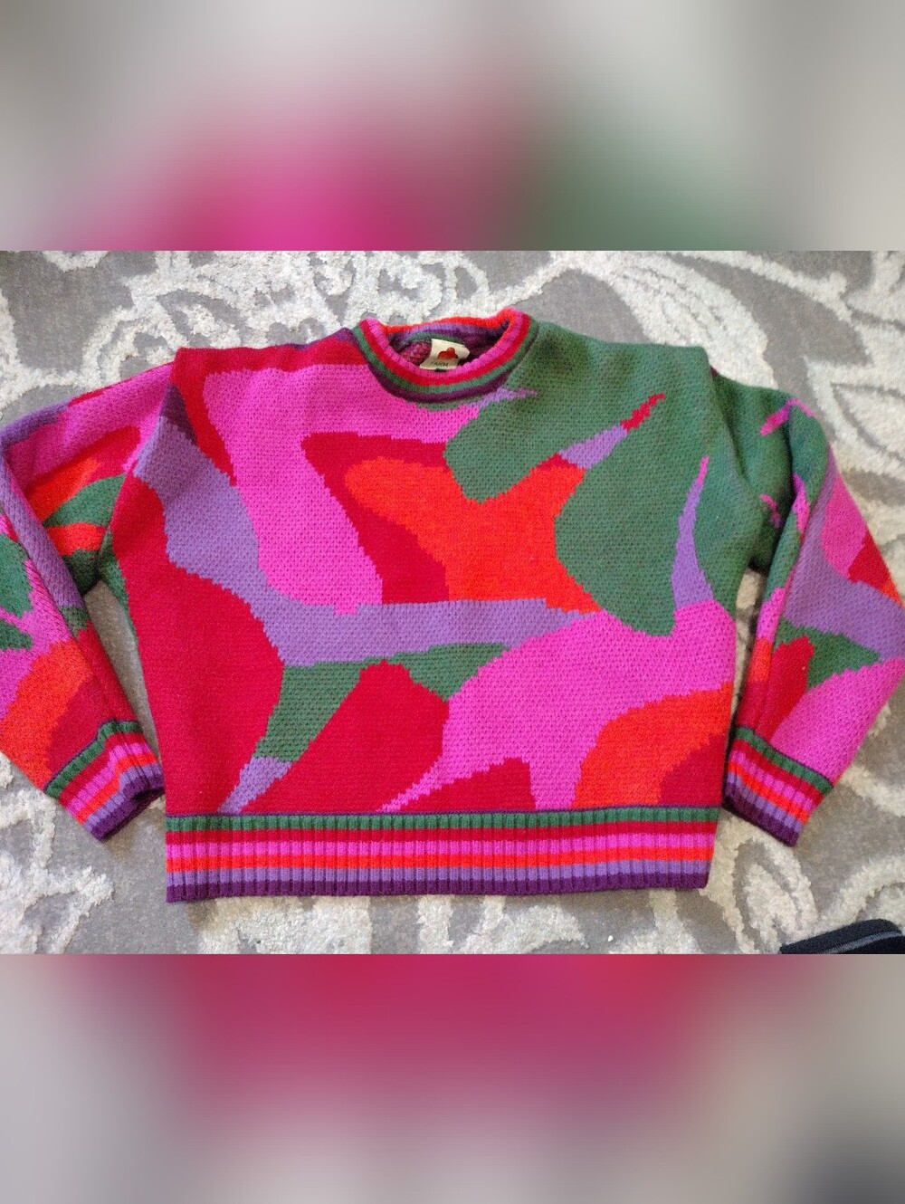 FARM Rio Abstract Colorblock Crewneck Sweater - Picture 2 of 5
